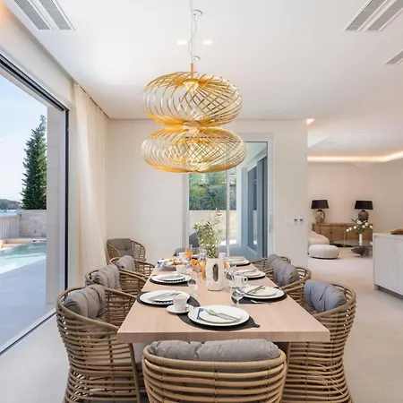 Luxury Seafront White Sparkle Brac With Heated Pool Sumartin