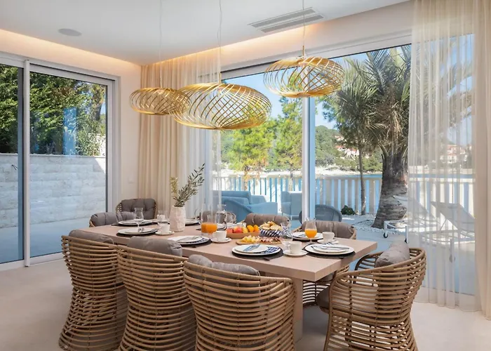 Luxury Seafront White Sparkle Brac With Heated Pool Sumartin